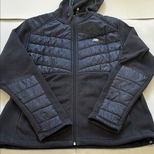 New Balance charcoal gray Hooded women Jacket size Large fleece and puff jacket